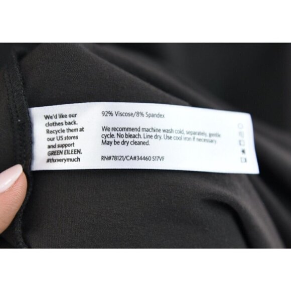 Eileen Fisher Sz S Gray Viscose Jersey V Neck Shift Tunic Dress Stretch Knit - Picture 7 of 8